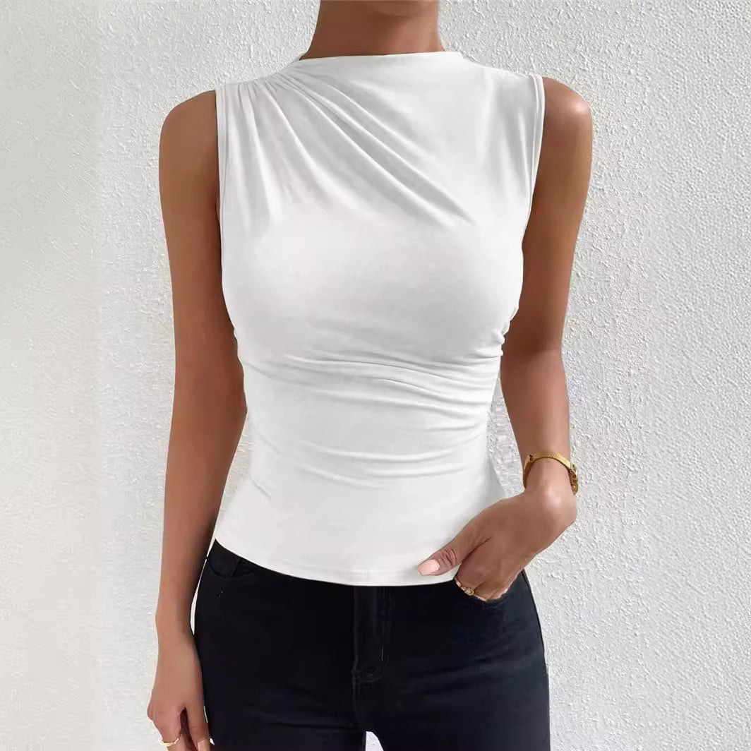 Casual Mock Neck Tank Top