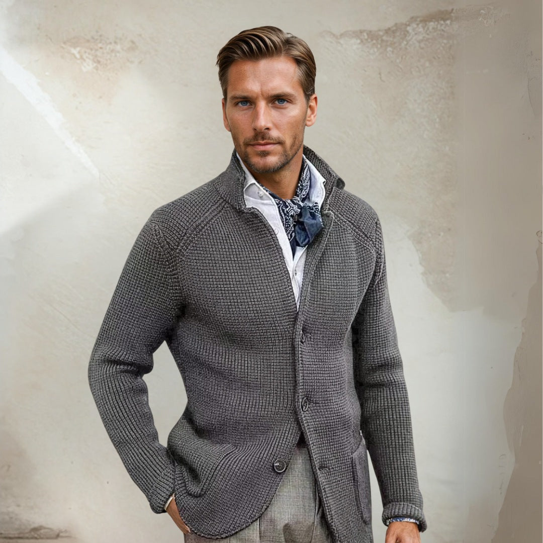 Men’s Waistcoat – Tailored Fit – Wool Blend – Button Front – High Collar – Smart Casual