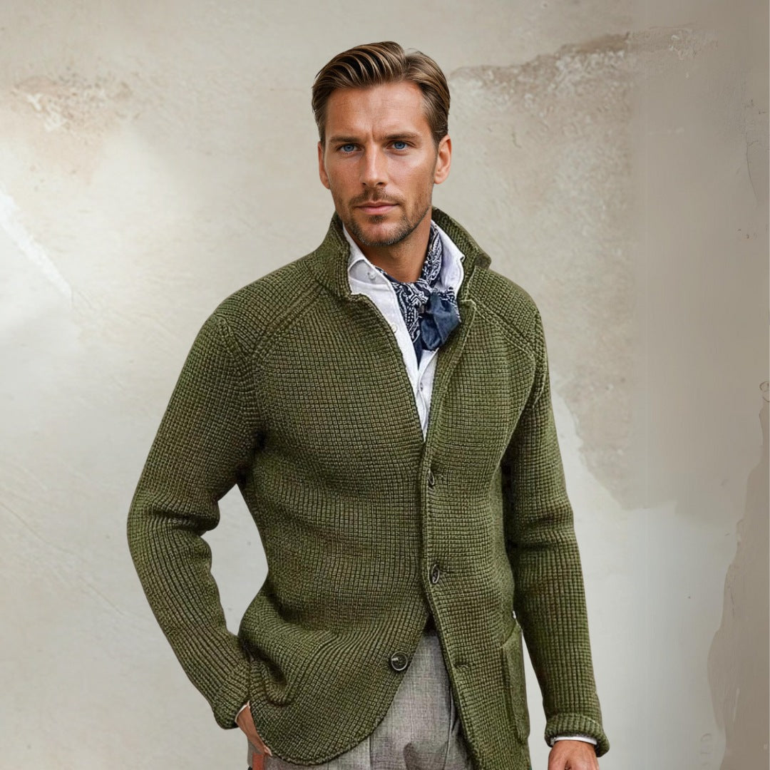 Men’s Waistcoat – Tailored Fit – Wool Blend – Button Front – High Collar – Smart Casual