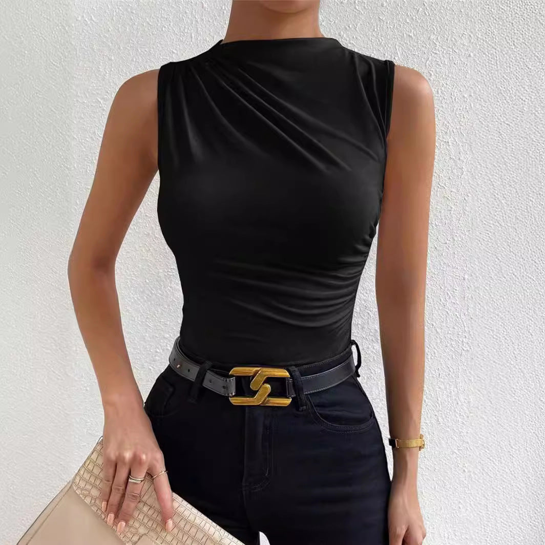 Casual Mock Neck Tank Top