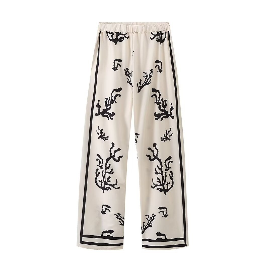 Printed Blouse & Trousers