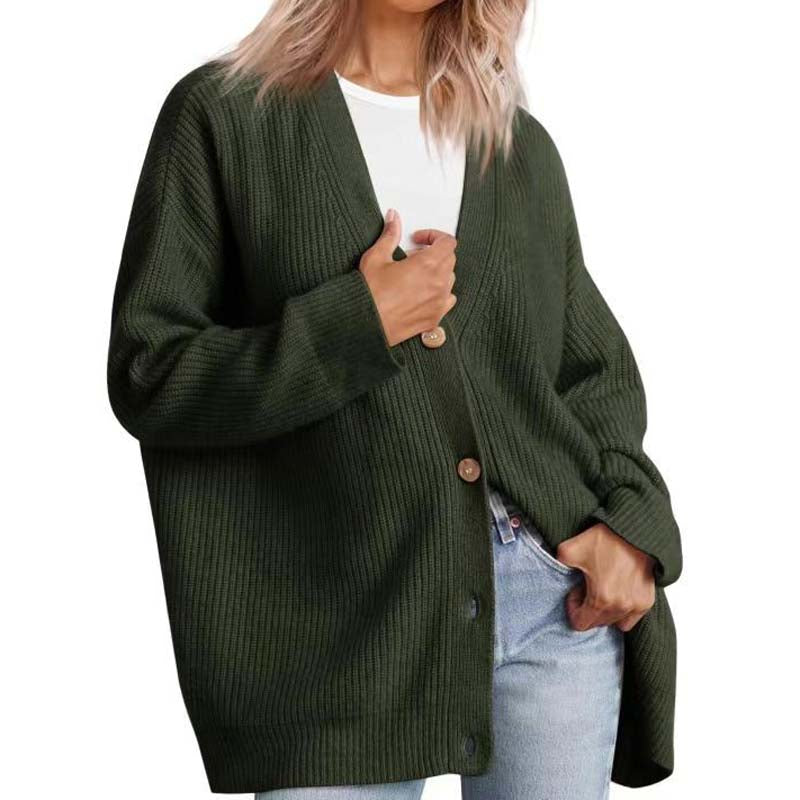 Women’s Cardigan – Soft Knit – Oversized Fit – Ribbed Texture – Button Front Layer