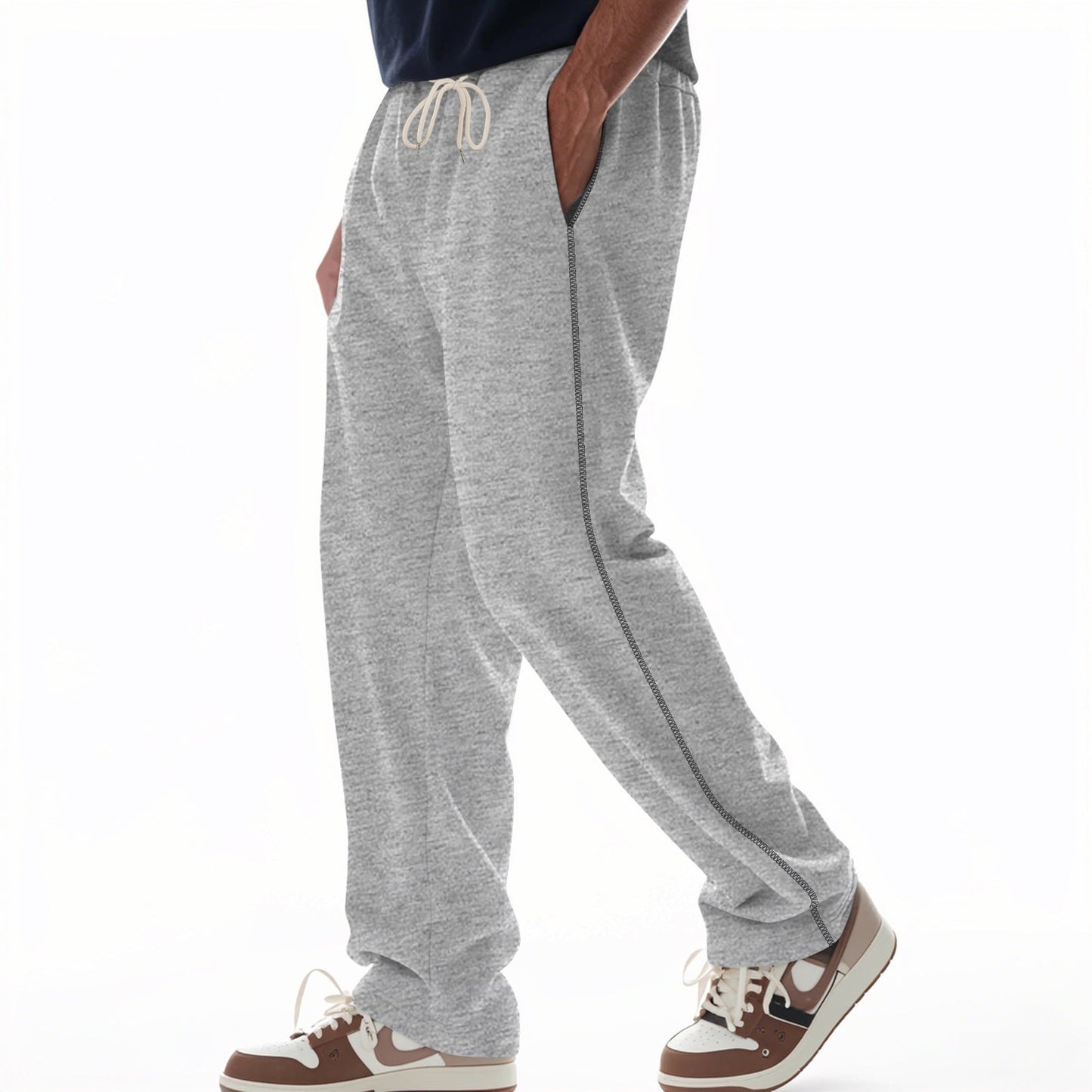 Men’s Sweatpants – Cotton Terry – Relaxed Fit – Drawstring Waist – Full Length – Pockets