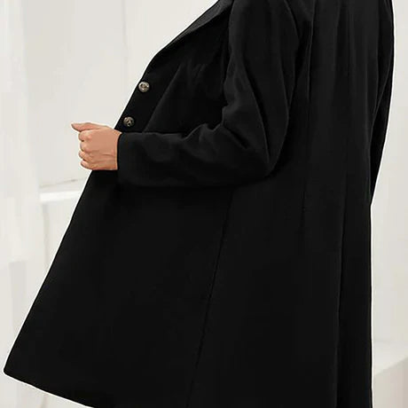 Women’s Wool Coat – Slim Fit – Notched Lapel – Double-Breasted Mid-Length Style
