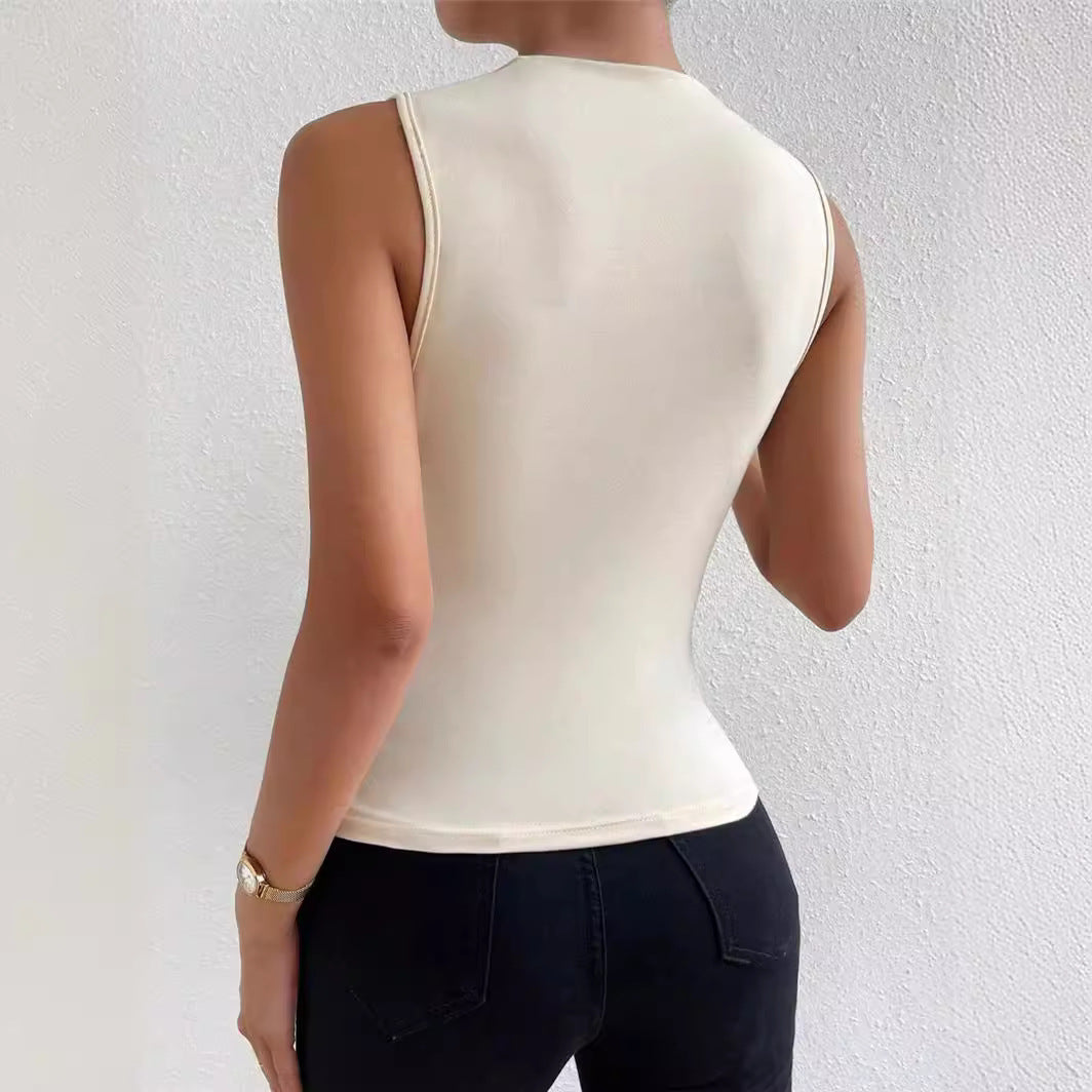 Casual Mock Neck Tank Top