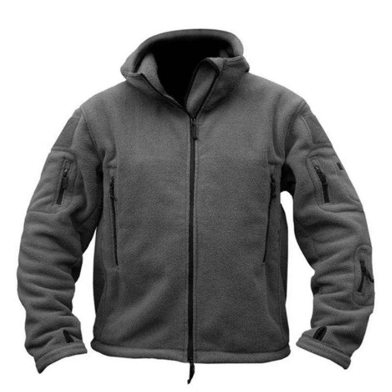 Men’s Hooded Coat – Fleece Lined – Regular Fit – Full Zip – Zipper Pockets – Articulated Elbows