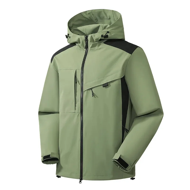Men’s Jacket – Weather-Resistant – Relaxed Fit – Hooded – Zip Pockets – Zipper Closure