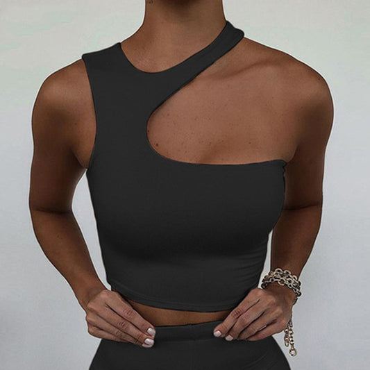 Cut Out Off-Shoulder Crop Top