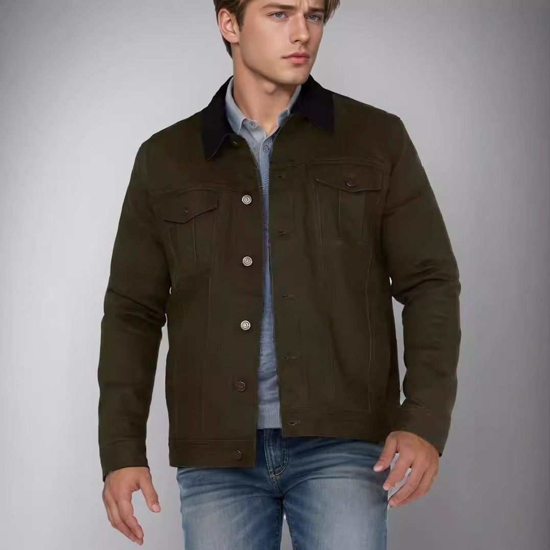 Men’s Tucker Jacket – Regular Fit – Cotton Blend – Button Front – Chest Pockets