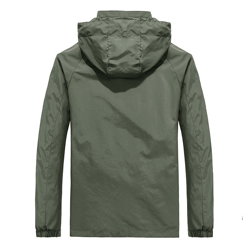 Men’s Outdoor Jacket – Lightweight Quick-Dry – Hooded Loose Fit – Multi-Pocket