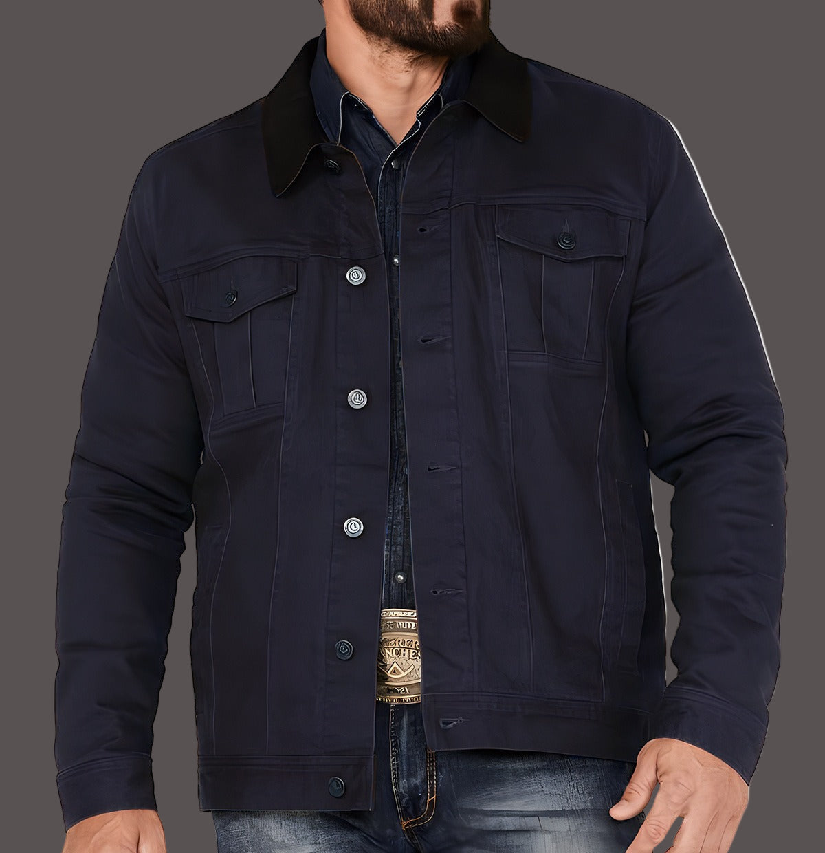 Men’s Tucker Jacket – Regular Fit – Cotton Blend – Button Front – Chest Pockets