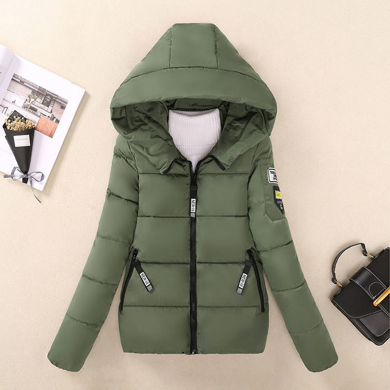Women’s Quilted Coat – Relaxed Fit – Hooded – Zip Front – Insulated Mid-Length Jacket