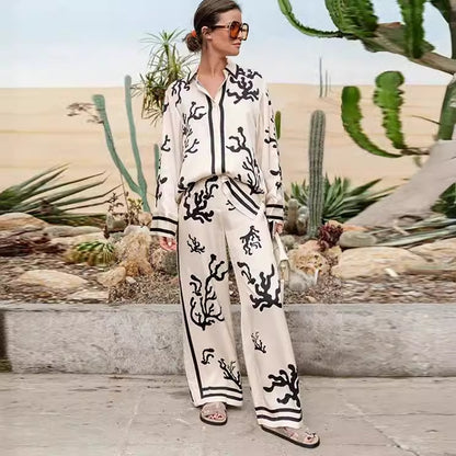 Printed Blouse & Trousers