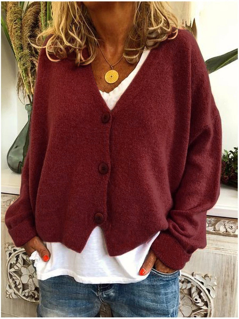 Women's Cozy Knit Cardigan - Button Front - Casual Chic