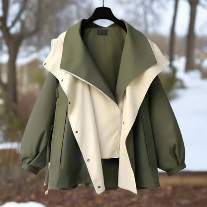 Women’s Oversized Jacket – Hidden Closure – Adjustable Sleeves – Large Pockets