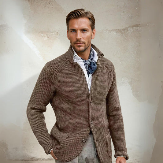 Men’s Waistcoat – Tailored Fit – Wool Blend – Button Front – High Collar – Smart Casual