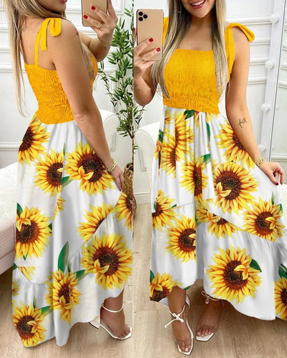 Floral Strap Maxi Dress