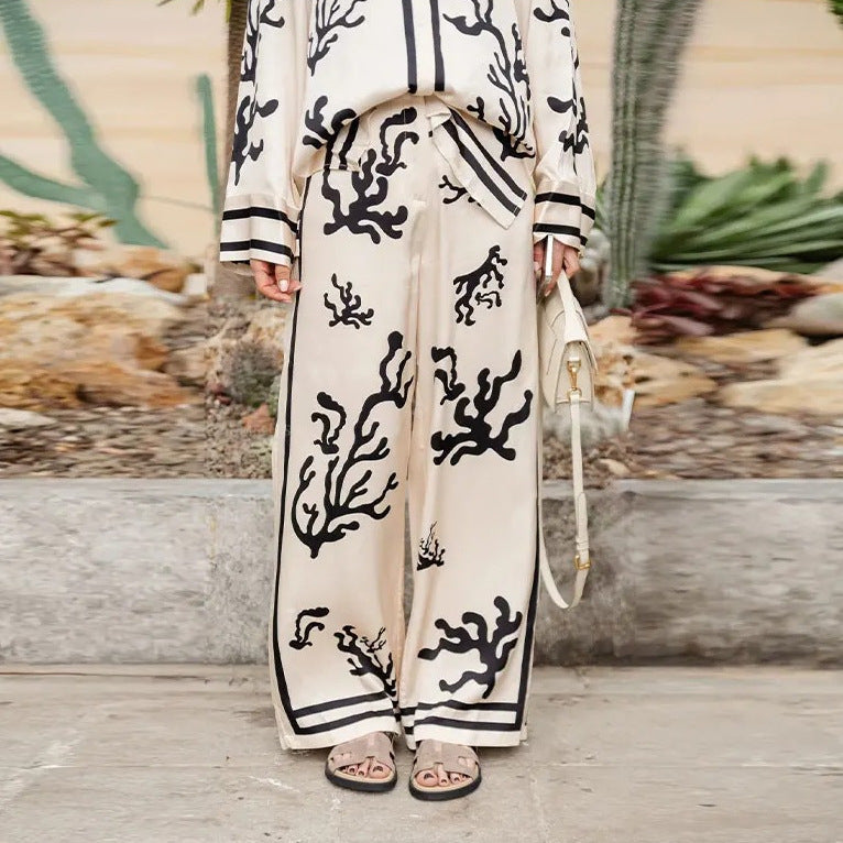 Printed Blouse & Trousers