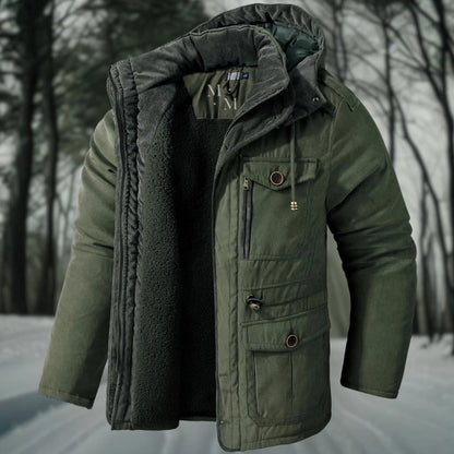 Men’s Parka Jacket – Regular Fit – Sherpa Lined – Ribbed Collar – Utility Pockets