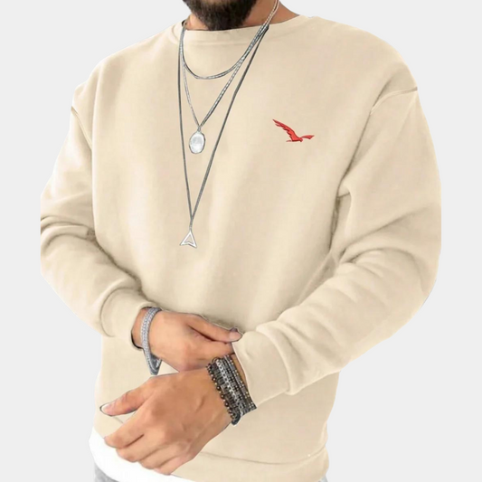 Men’s Sweater – Relaxed Fit – Cotton Feel – Crew Neck – Ribbed Cuffs – Casual Style