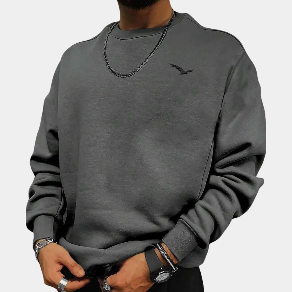 Men’s Sweater – Relaxed Fit – Cotton Feel – Crew Neck – Ribbed Cuffs – Casual Style