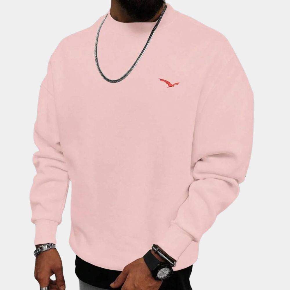 Men’s Sweater – Relaxed Fit – Cotton Feel – Crew Neck – Ribbed Cuffs – Casual Style