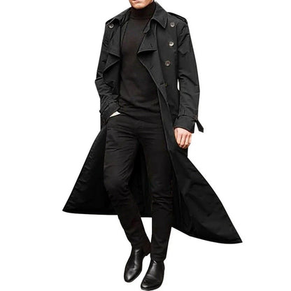Men’s Trench Coat – Tailored Fit – Double-Breasted – Notched Lapels – Epaulettes