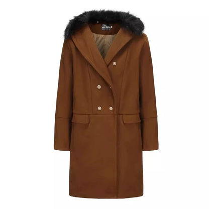 Men’s Overcoat – Wool Blend – Oversized Fit – Double-Breasted – Plush Fur Collar