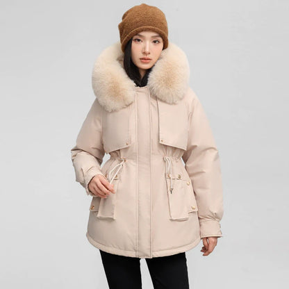 Women’s Parka Jacket – Water-Resistant – Relaxed Fit – Detachable Faux Fur Collar