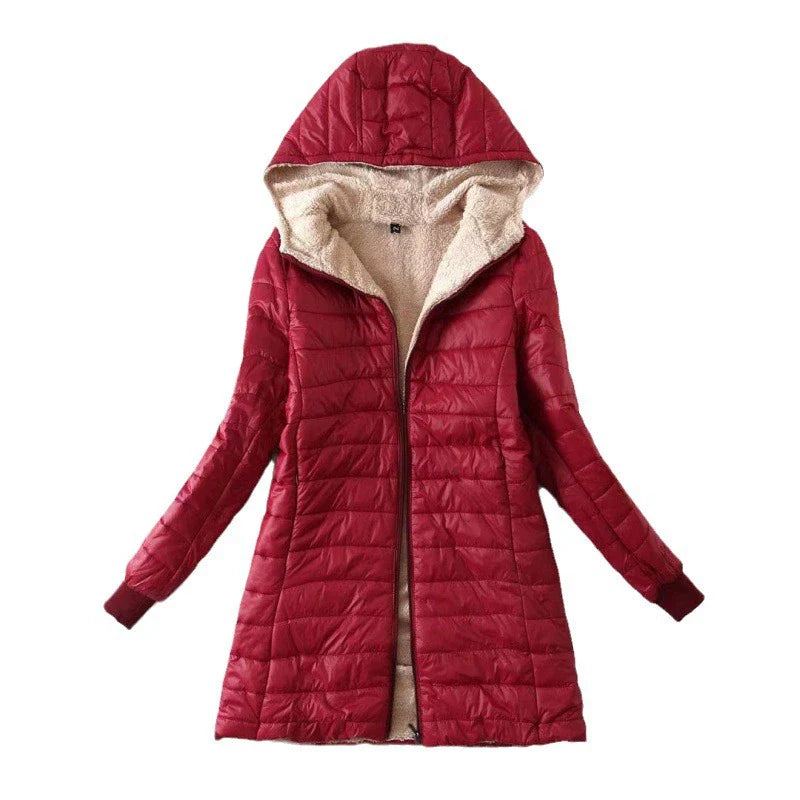 Women’s Puffer Coat – Quilted Water-Resistant – Plush Lining – Mid-Length Fit