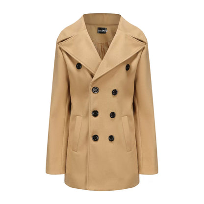 Men’s Coat – Tailored Fit – Wool Blend – Double-Breasted – Mid-Length – Formal Style