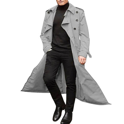 Men’s Trench Coat – Tailored Fit – Double-Breasted – Notched Lapels – Epaulettes
