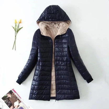 Women’s Puffer Coat – Quilted Water-Resistant – Plush Lining – Mid-Length Fit