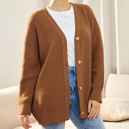 Women’s Cardigan – Soft Knit – Oversized Fit – Ribbed Texture – Button Front Layer
