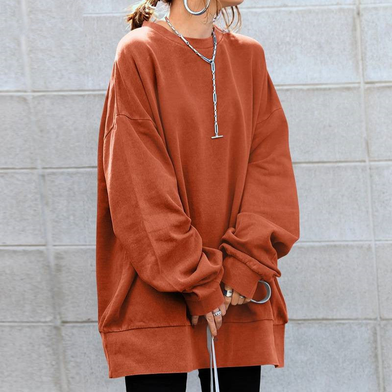 Women’s Pullover Sweater – Oversized Fit – Soft Knit – Long Sleeve Tunic Length