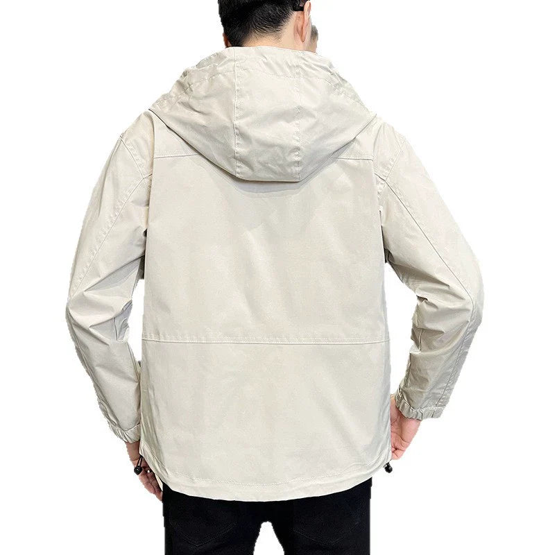 Men’s Lightweight Jacket – Regular Fit – Hooded – Full-Zip – Snap Front – Multi-Pocket