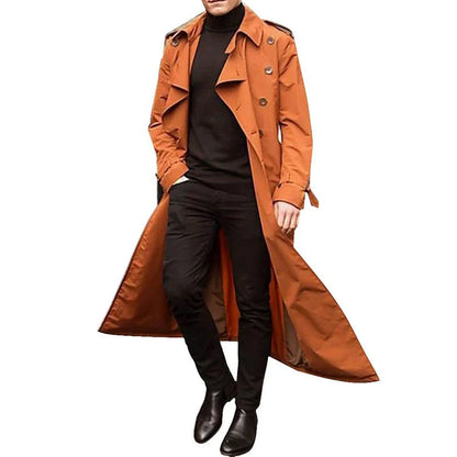Men’s Trench Coat – Tailored Fit – Double-Breasted – Notched Lapels – Epaulettes