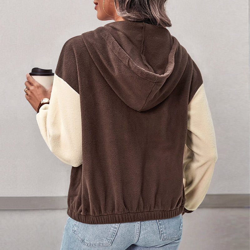 Women’s Hoodie – Fleece Lined – Relaxed Fit – Zip-Up Striped Casual Layering