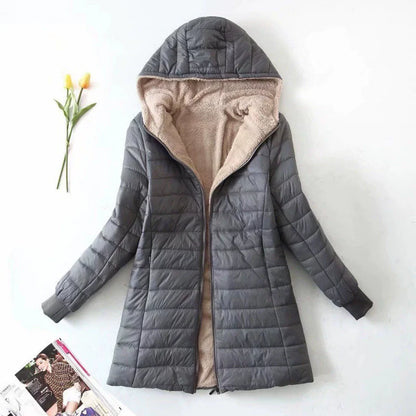 Women’s Puffer Coat – Quilted Water-Resistant – Plush Lining – Mid-Length Fit