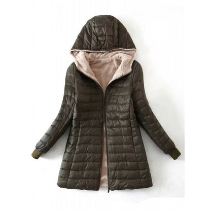 Women’s Puffer Coat – Quilted Water-Resistant – Plush Lining – Mid-Length Fit
