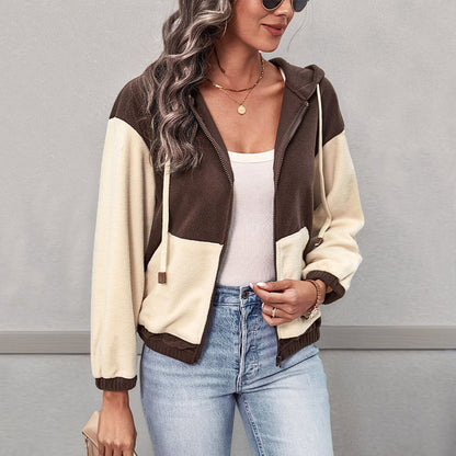 Women’s Hoodie – Fleece Lined – Relaxed Fit – Zip-Up Striped Casual Layering