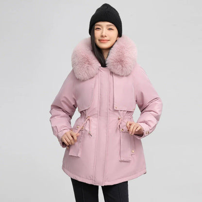 Women’s Parka Jacket – Water-Resistant – Relaxed Fit – Detachable Faux Fur Collar