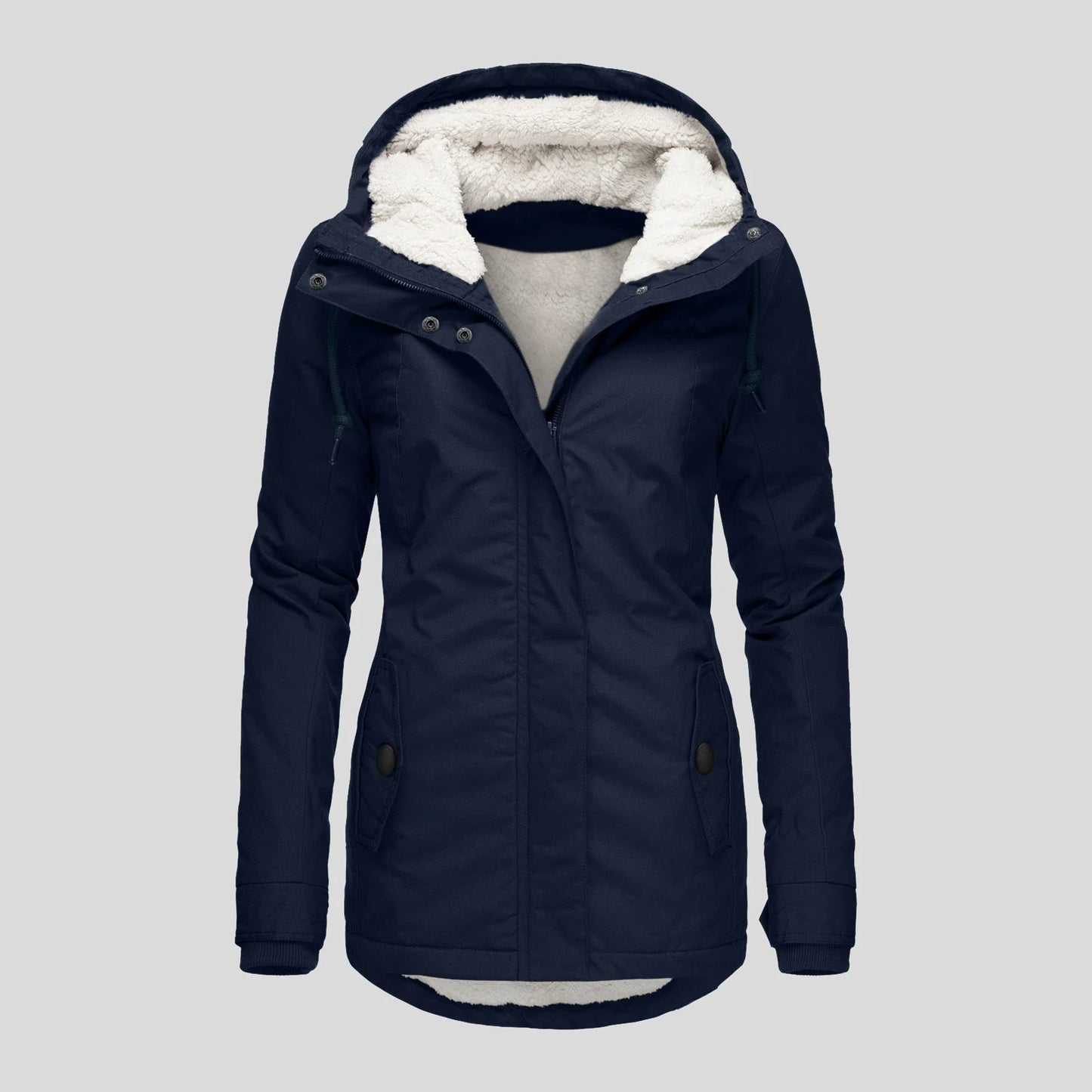 Women’s Hooded Parka Coat – Semi-Fitted – Plush Lined – Mid-Thigh – Weather Resistant