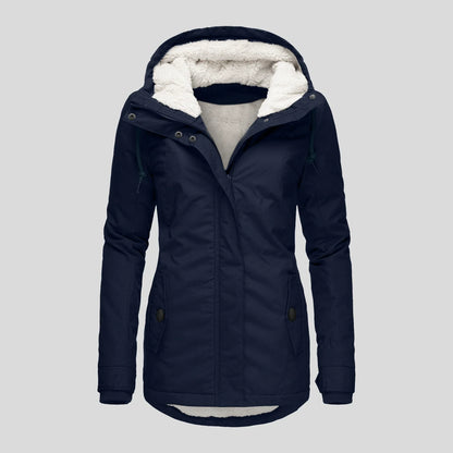 Women’s Hooded Parka Coat – Semi-Fitted – Plush Lined – Mid-Thigh – Weather Resistant