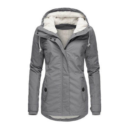 Women’s Hooded Parka Coat – Semi-Fitted – Plush Lined – Mid-Thigh – Weather Resistant