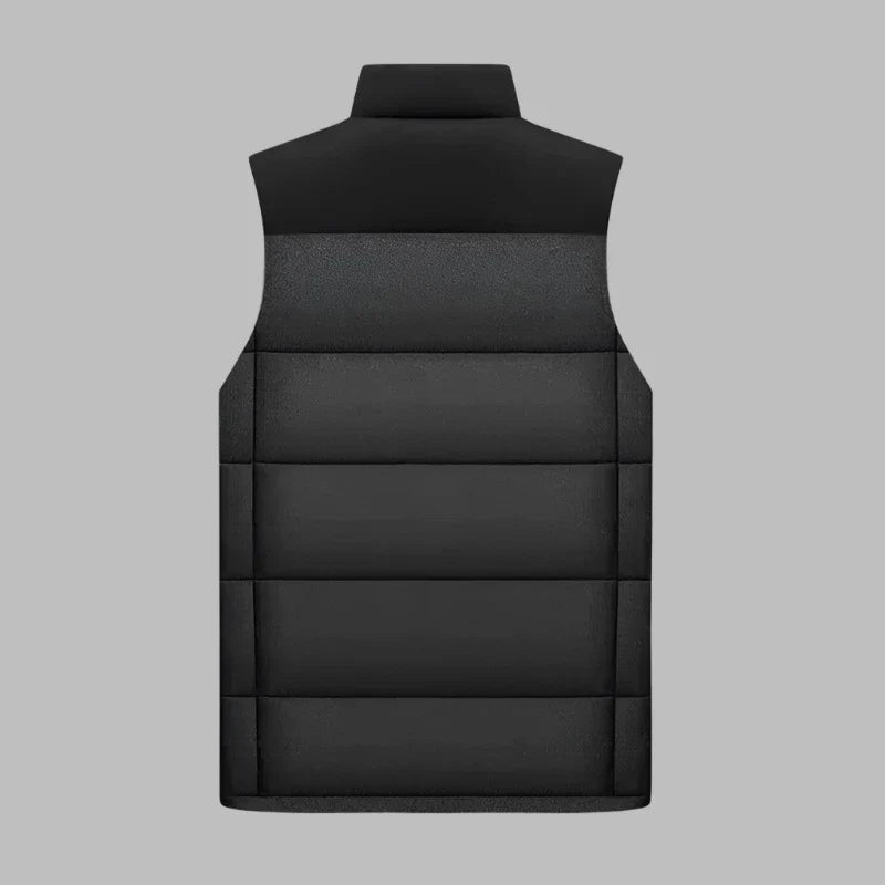 Men’s Padded Vest – Slim Fit – Quilted Insulation – High Collar – Zippered Pockets