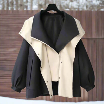 Women’s Oversized Jacket – Hidden Closure – Adjustable Sleeves – Large Pockets