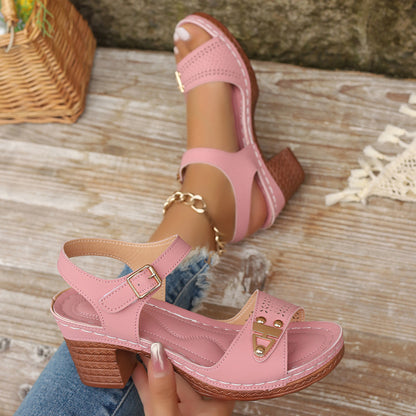 Summer Chunky Heel Sandals