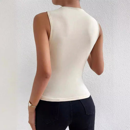 Casual Mock Neck Tank Top