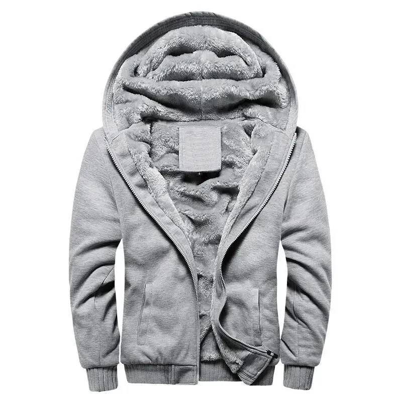 Men’s Hooded Jacket – Plush Lined – Regular Fit – Full Zip – Ribbed Cuffs and Hem